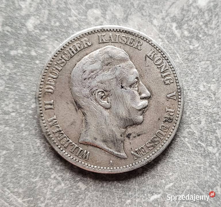 J3 NIEMCY srebro 5 Marek 1908 r Wola Kruszyńska