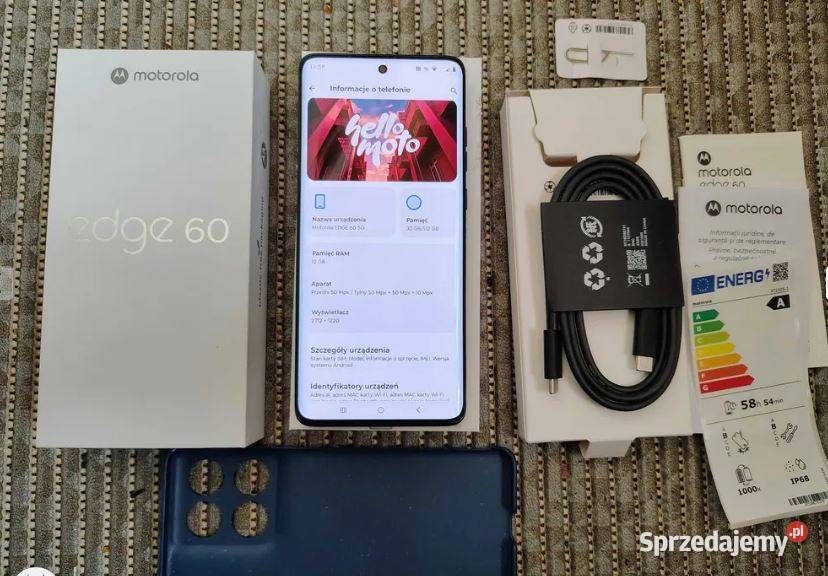 Motorola EDGE 60 12 512GB Gibraltar Blue stan Międzyrzec Podlaski