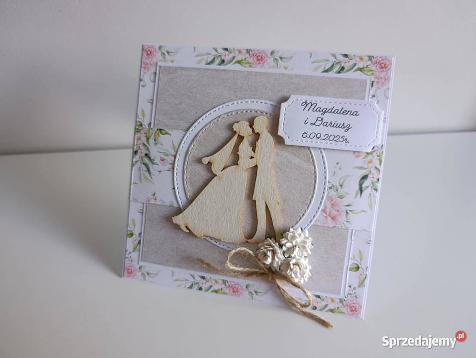Kartka na Ślub ręcznie robiona handmade Łódź