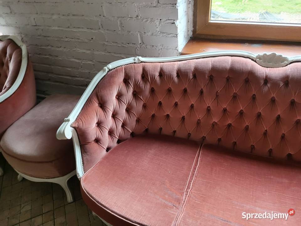 Zestaw sofa dwa fotele w stylu ludwikowskim Rybnik