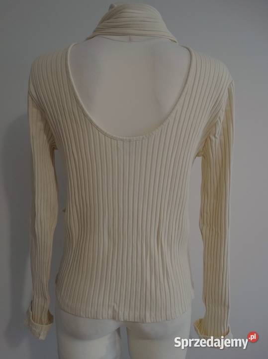 Bluzka Dzianinowa Prążkowana Modne Wiązanie Bluzki i koszule Łomża sprzedam