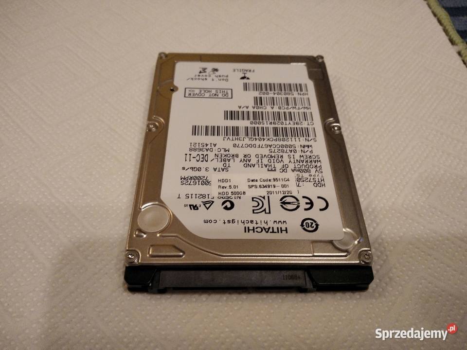 Dysk twardy Hitachi 500GB SATA II 25 Rzeszów