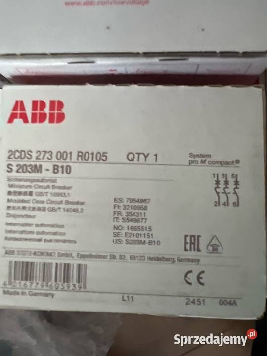 Różnicówka ABB F204 B40003 Typ B 4P 40A NOWA zachodniopomorskie Banie
