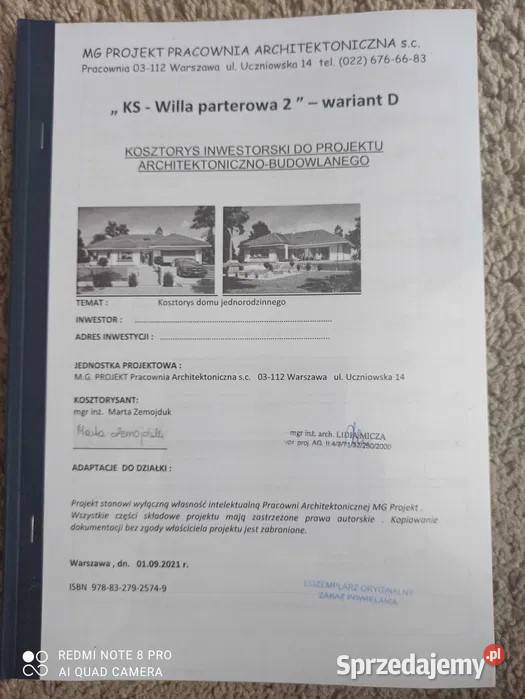 projekt willa parterowa 2 lustrzane odbicie Kraków