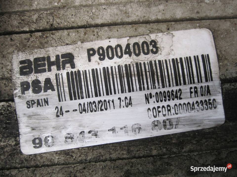 CITROEN DS3 11r intercooler 96743116807 Kielce