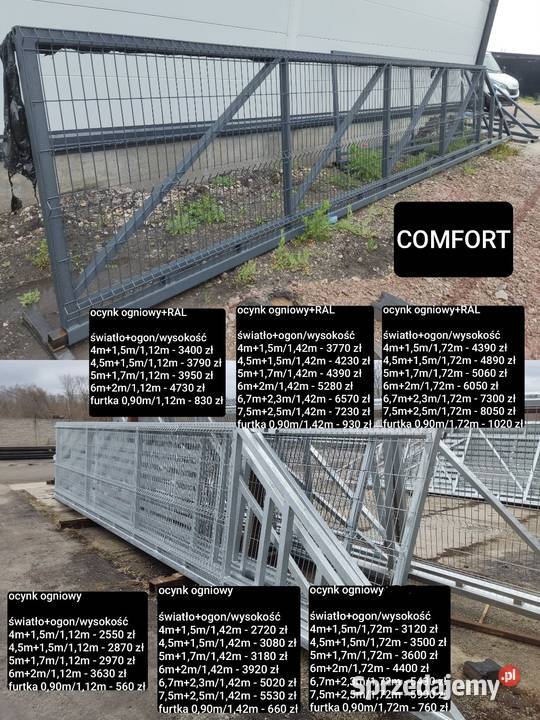 Brama przesuwna palisada 400x172 ocynk wielkopolskie Margonin sprzedam