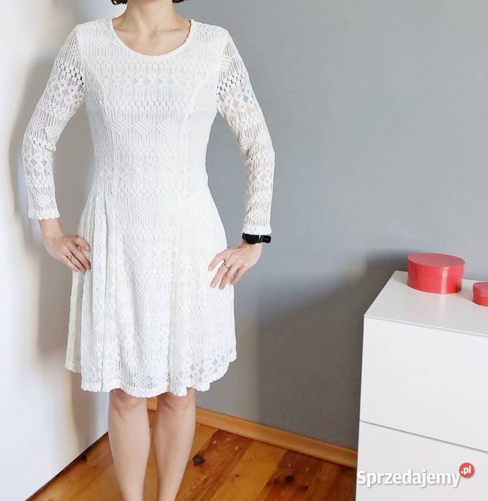 biała sukienka koronkowa ślub wesele S Poznań sprzedam