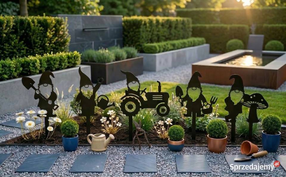 Krasnale ozdoby ogrodowe 5 kpl Ligota