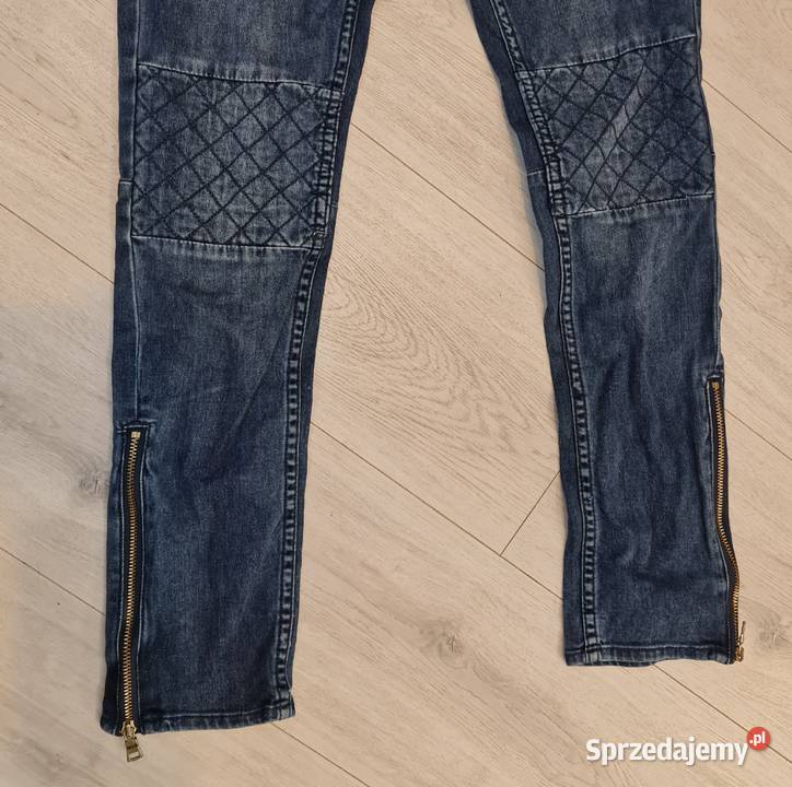 Spodnie rurki skinny zipy przeszycia 36S sprzedam