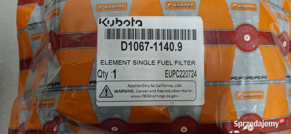 Filtr paliwa Kubota o numerze D106711409