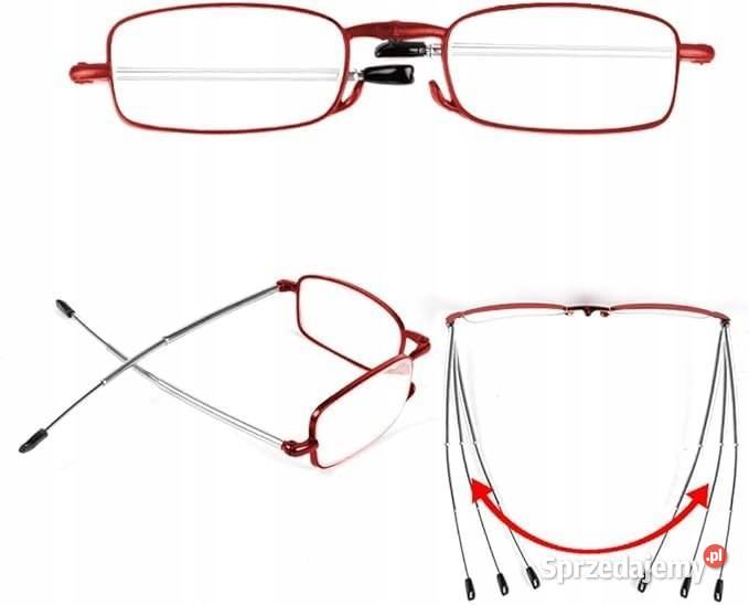 Składane okulary do czytania z etui małe do