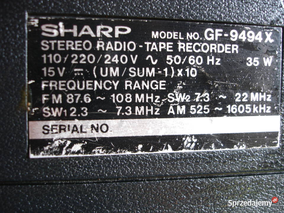 Radiomagnetofon SHARP GF9494 Zielona Góra