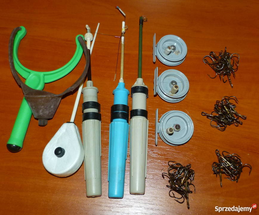 Zestaw wędkarski spinning grunt lód kołowrotki Starachowice