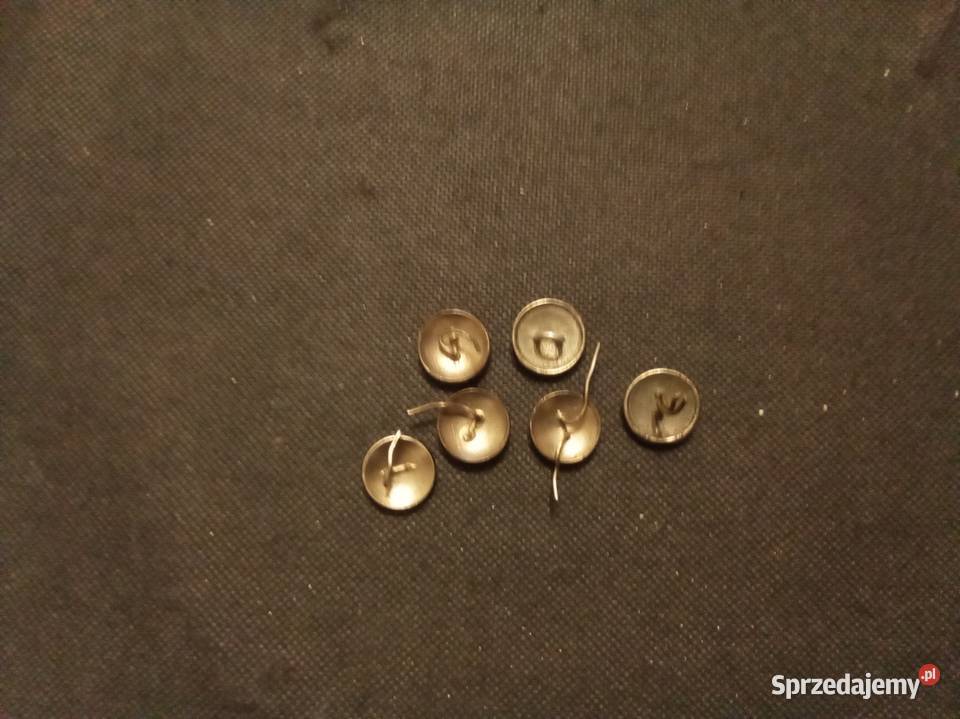 Małe guziki metalowe Lwp PRL Warszawa