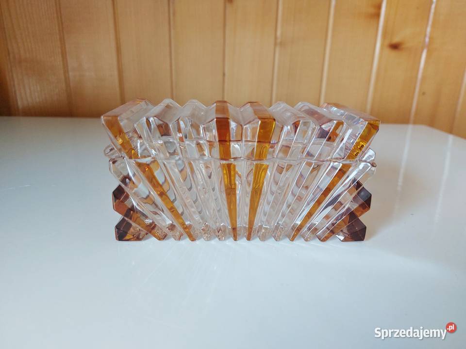 szkatułka kryształowa 12 x 65 dom ozdoby PRL Poznań
