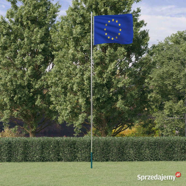 Flaga Unii Europejskiej z masztem 623 m mazowieckie Warszawa