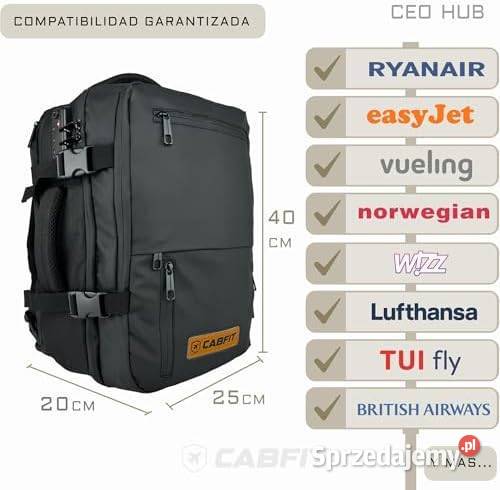Plecak podróżny CEO HUB kabinowy 40 x 20 x 25 Zawiercie sprzedam