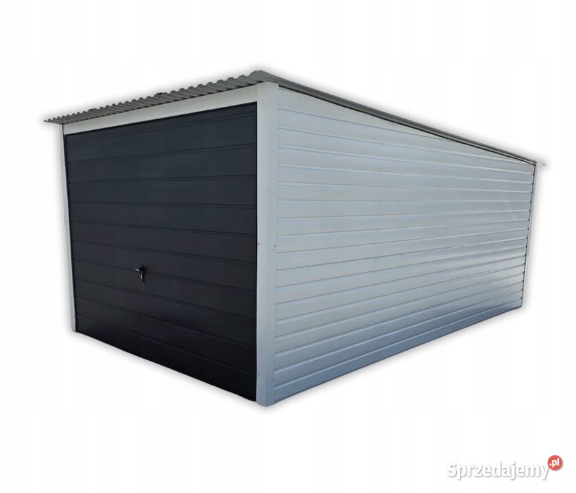 Garaż blaszany 3x5 biały z dachem jednospadowym małopolskie Jodłownik
