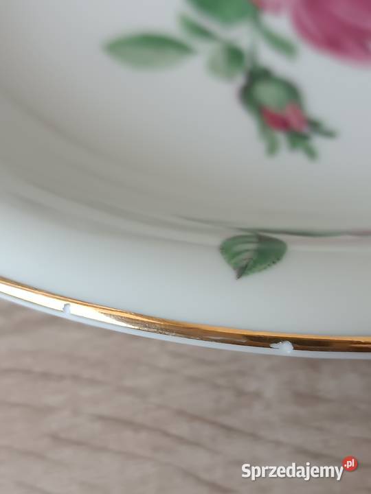 Patera z różą wzór miśieński Porcelana i szkło małopolskie Gorlice