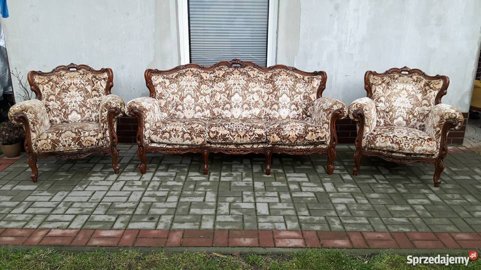 Komplet Ludwikowski sofa 3 osobowa plus dwa Meble