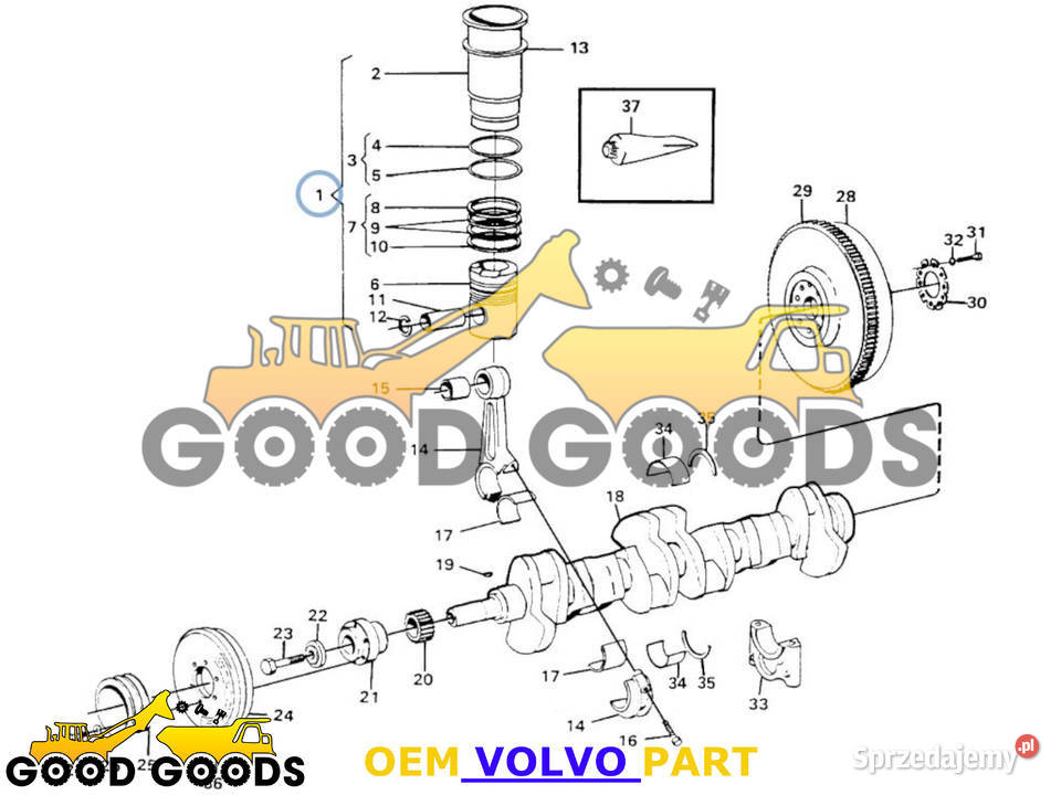 VOLVO TŁOK TULEJA 275627 275077 275396 275068 Władysławów