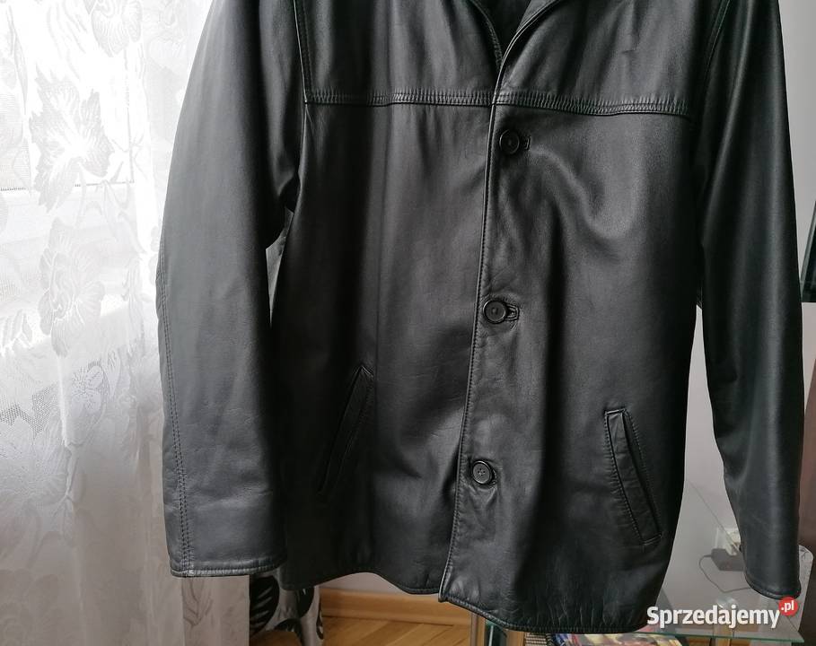 KURTKA SKÓRZANA MĘSKA CZARNA KLASYCZNA MAREL Łódź