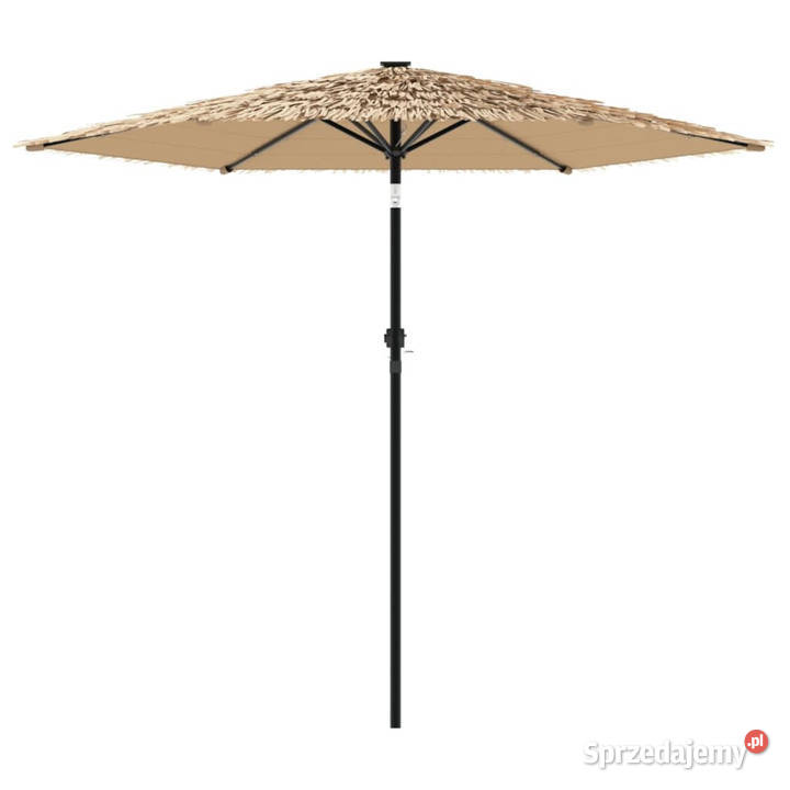 Parasol ogrodowy z LED stalowy słupek brązowy mazowieckie Warszawa