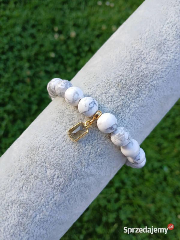 Bransoletka damska Howlit Lux 8mm i Topaz Kielce