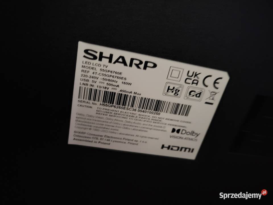 TV Sharp 55GP6760E 55 QLED 4K GoogleTV na Libiąż
