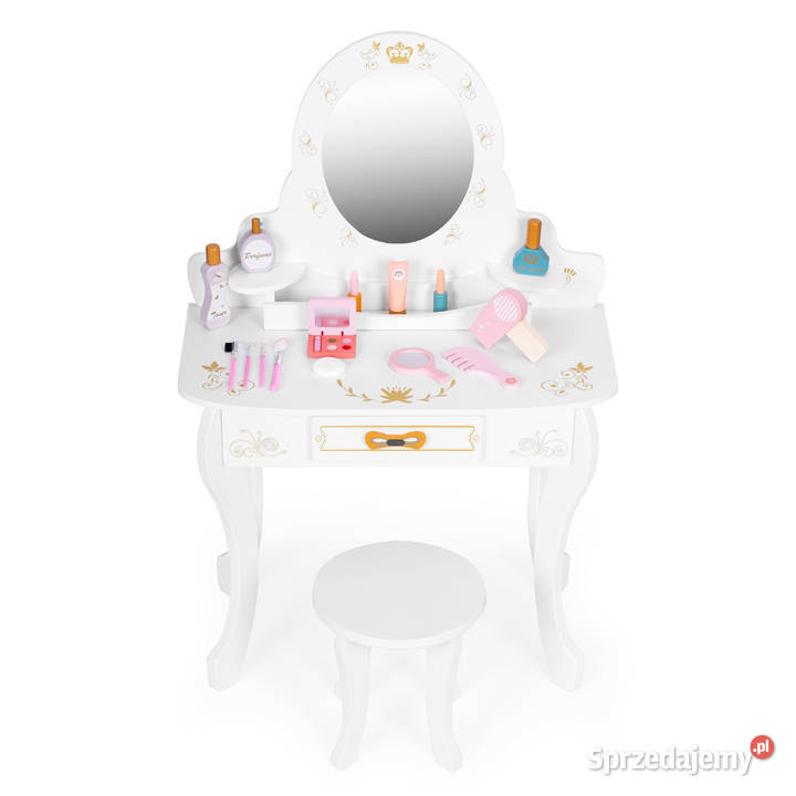 Toaletka dziecięca drewniana duża z lustrem