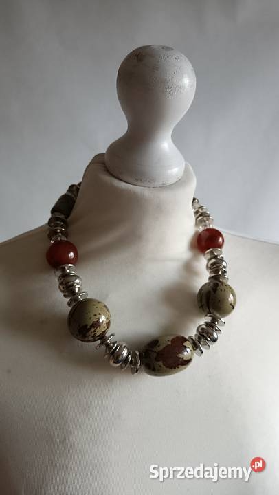 Klasyczne masywne korale naszyjnik podlaskie
