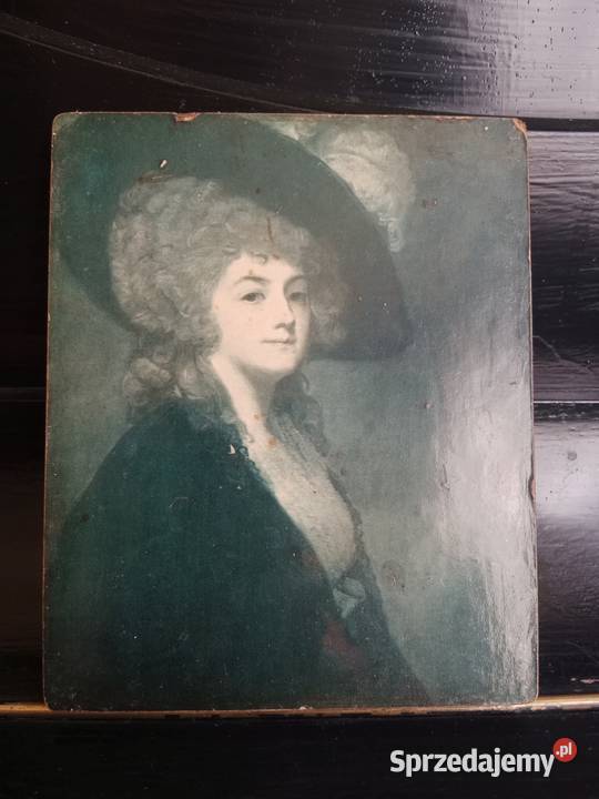 Stary drewniany obrazek w stylu vintage Portret śląskie
