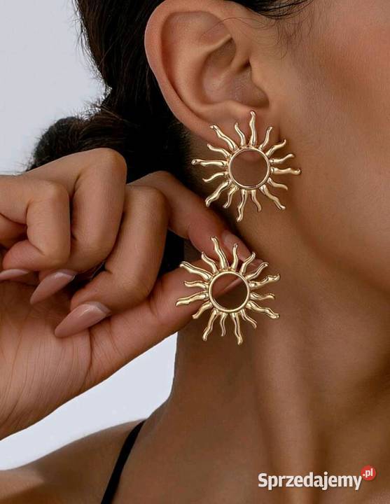 Kolczyki złote w kształcie słonecznika Wrocław