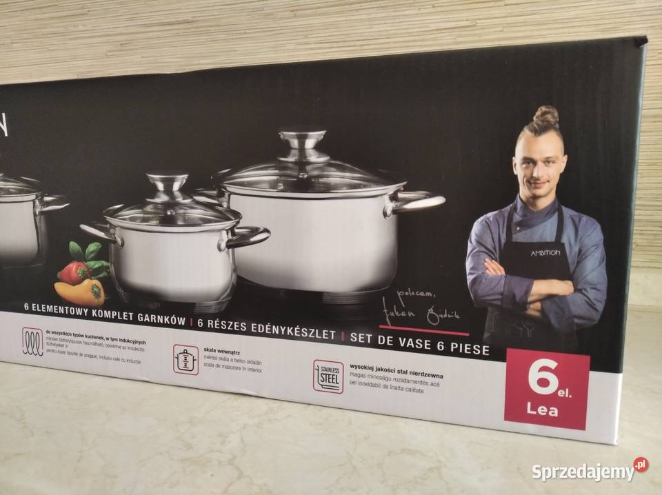 NAJTANIEJ Zestaw Garnków Ambition Lea 6 el Zabrze