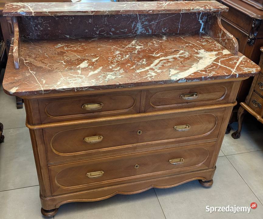 Komoda dębowa z marmuremsklep Dąbrowa Górnicza śląskie sprzedam