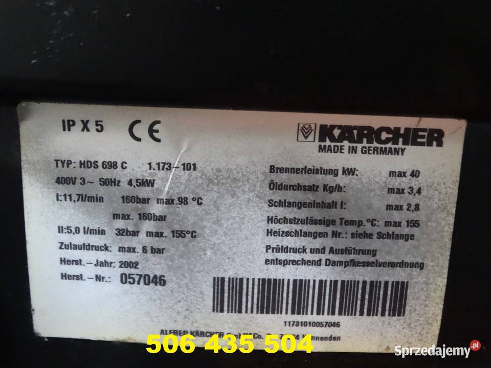 Myjka Ciśnieniowa Karcher HDS 698 C gorąca woda Radom