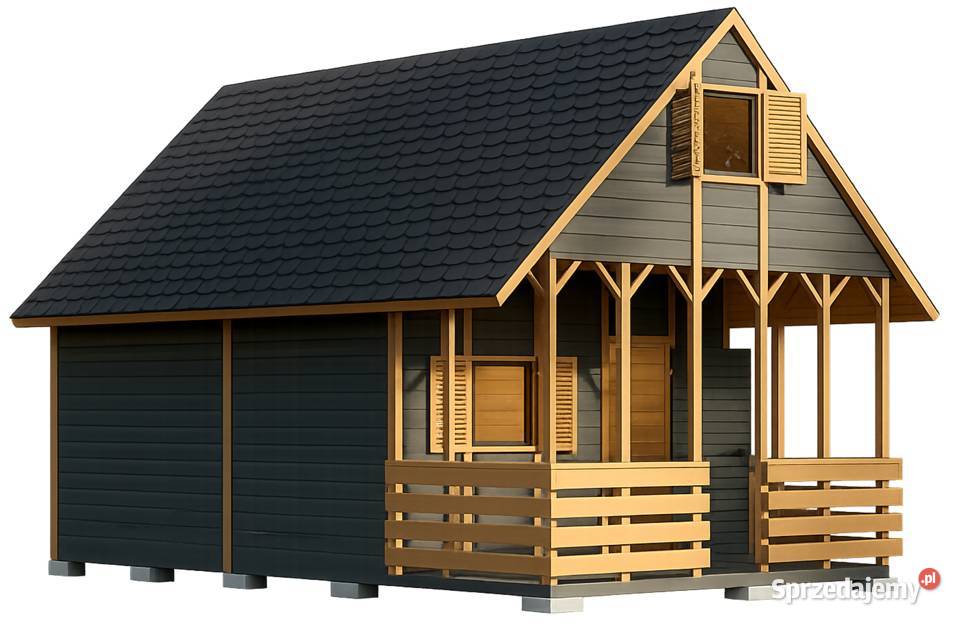 DOMEK LETNISKOWY DREWNIANY CAŁOROCZNY 3m3m 15mm Korczyna