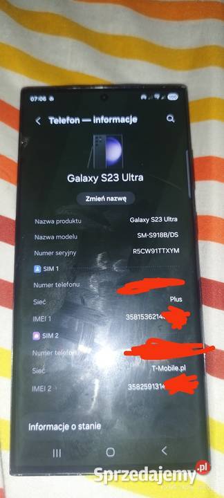 Samsung Galaxy S23 Ultra Braki sprzedam