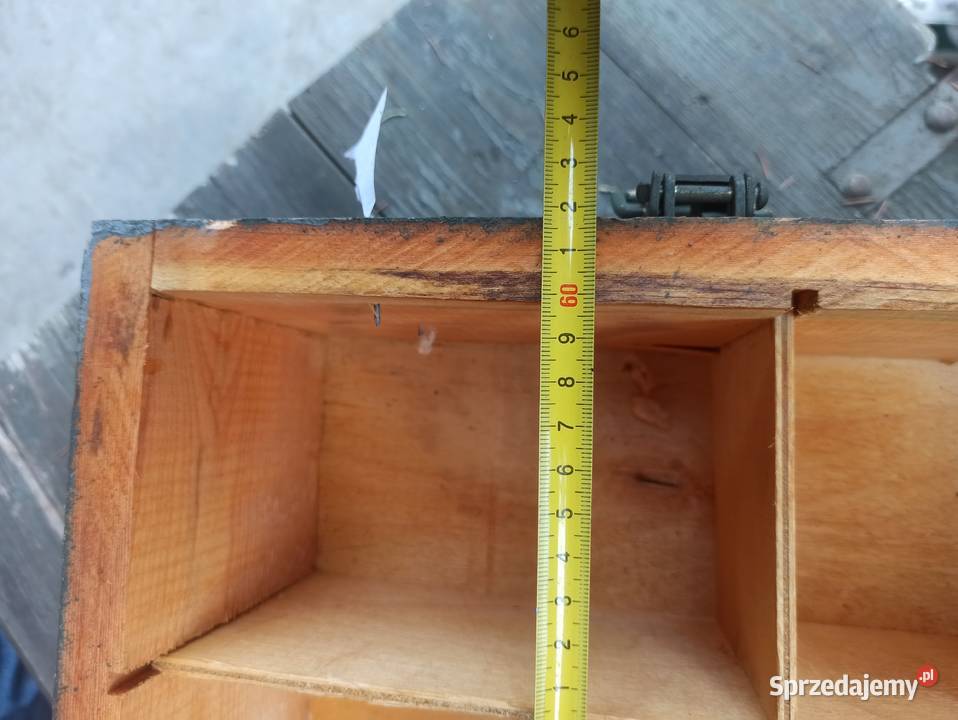 Skrzynia drewniana zielona z przegrodami 81 Skierniewice