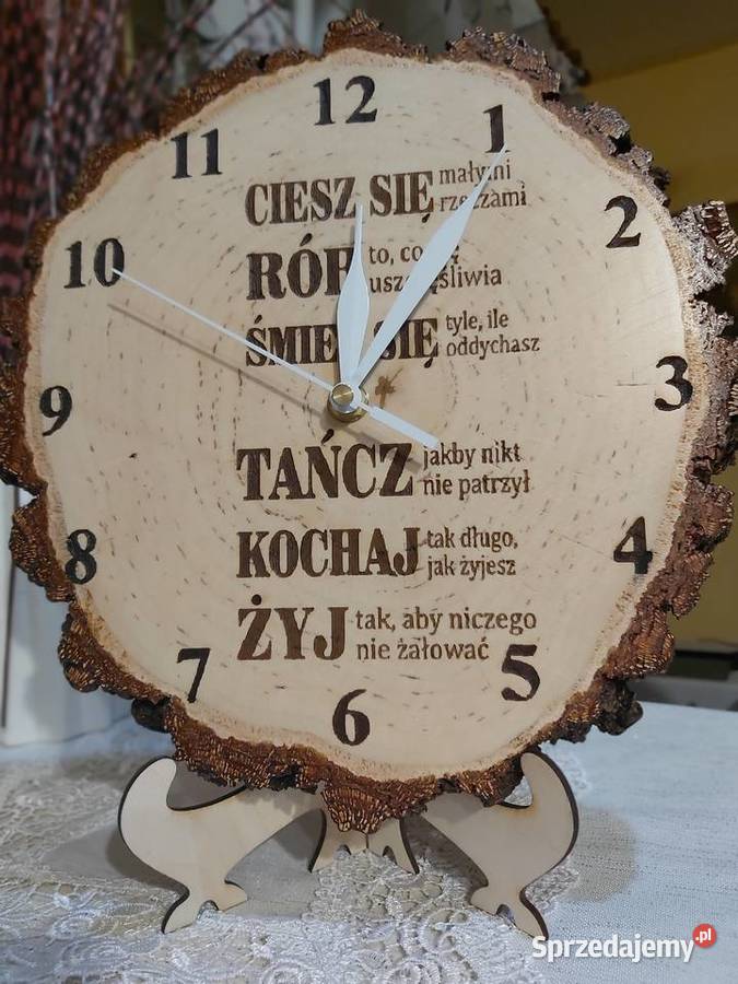 Zegar na plastrze brzozy akacji inny kolor Dobrzechów