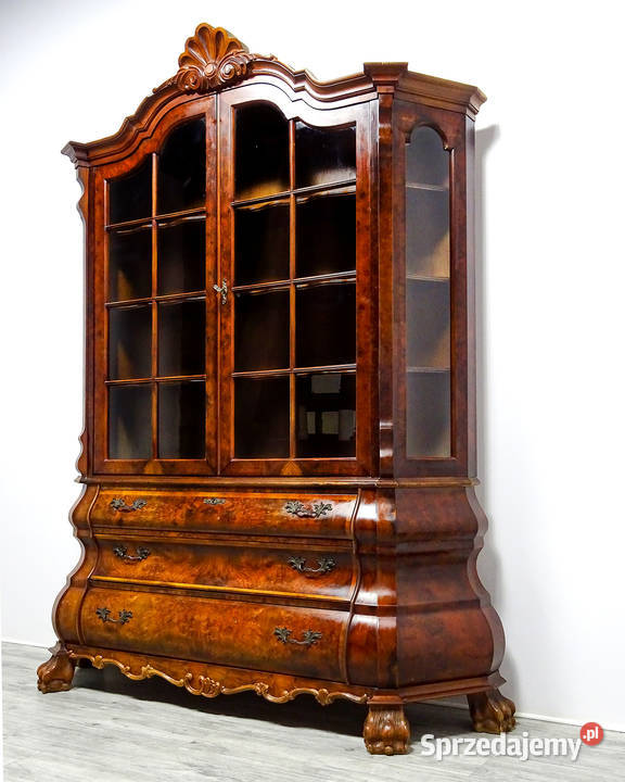 Stylowa Drewniana WITRYNA ze SZPROSAMI Orzech Kalisz