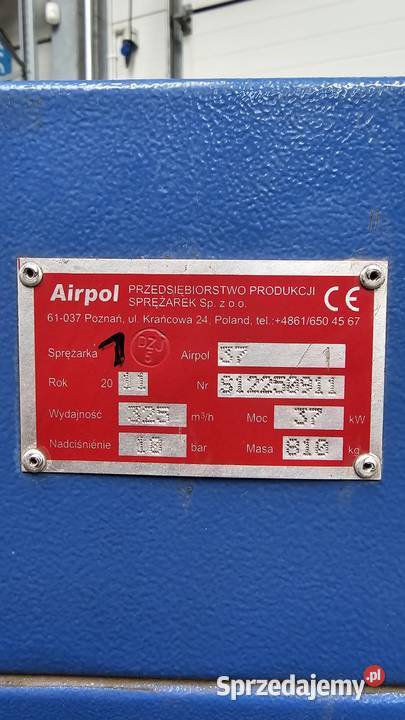 Kompresor olejowy śrubowy 37 kW AIRPOL 37 Wieliczka