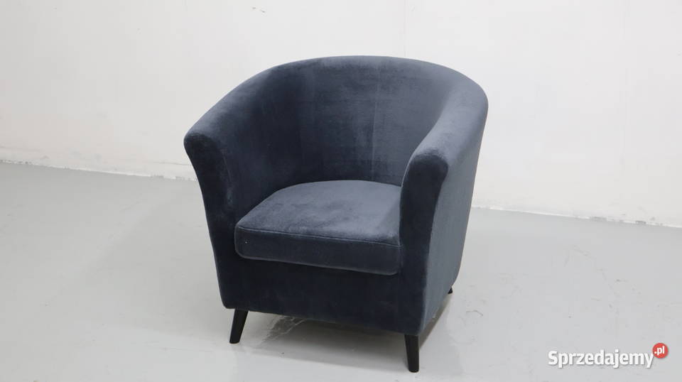TEJ WYGODNY FOTEL OKAZJA czarny welur tkanina