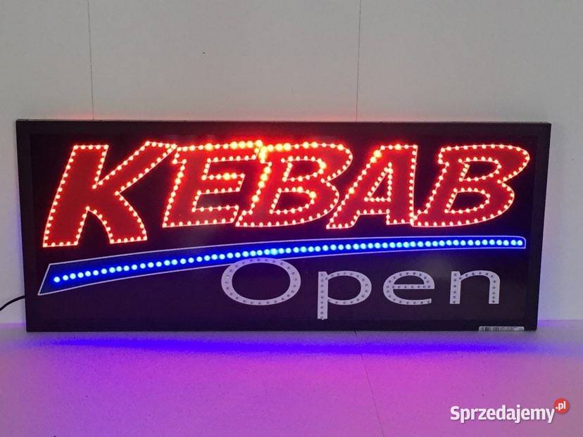 Reklama KEBAB OPEN 100x41 Zewnętrzna LED gotowa Pomiechówek sprzedam