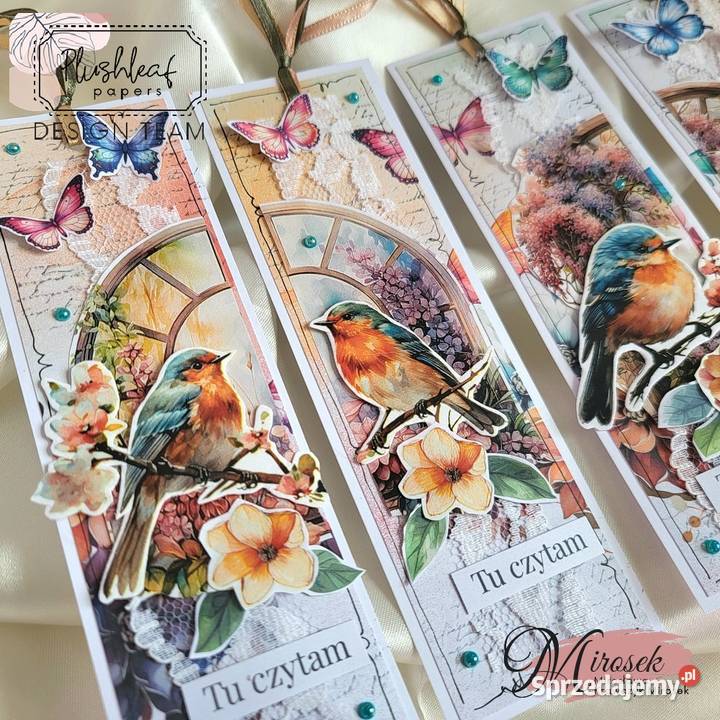 Zakładka do książki ptak wiosna ręcznie robiona Łódź