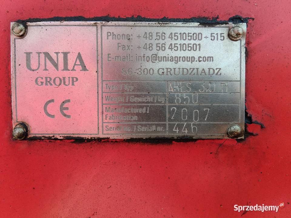 Brona talerzowa Unia Ares 30 TL nieuszkodzony Kostrzyn