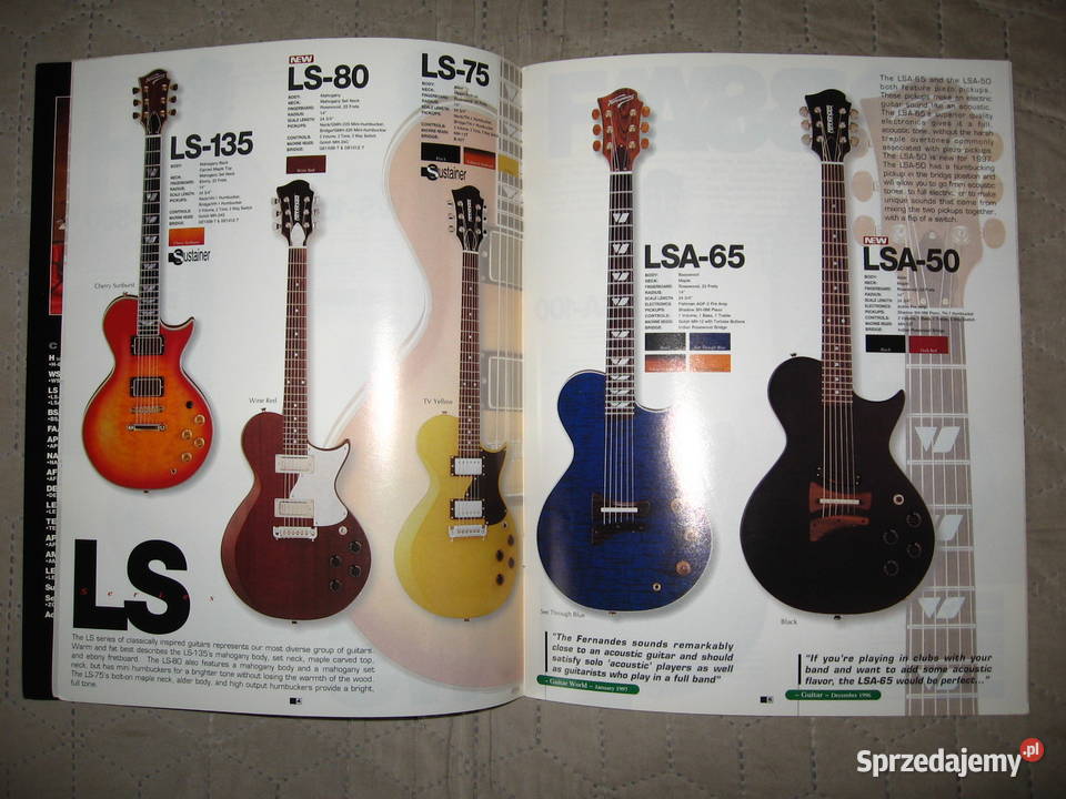 Fernandes Guitars 1997 USA Catalog Kępice sprzedam