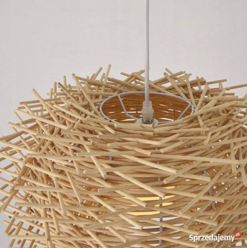 LAMPA WISZĄCA BOHO BAMBUSOWA GNIAZDO Drewniana Choroszcz