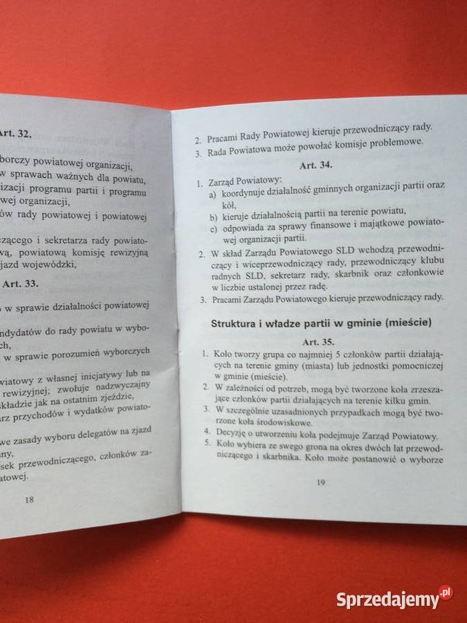 2571 Statut Sojuszu Lewicy Demokratycznej Szczecin sprzedam