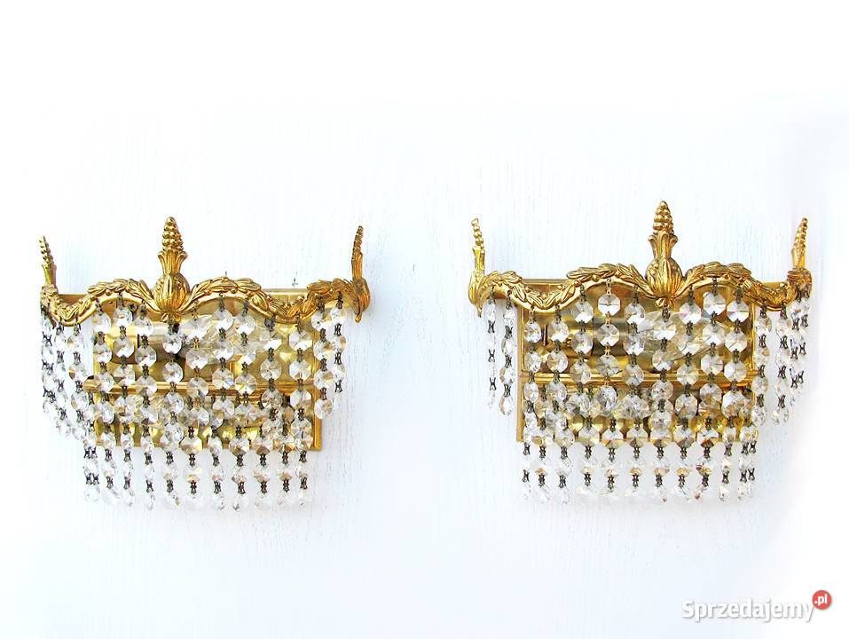 2 kinkiety mosiądz Kryształki II Szczecinek